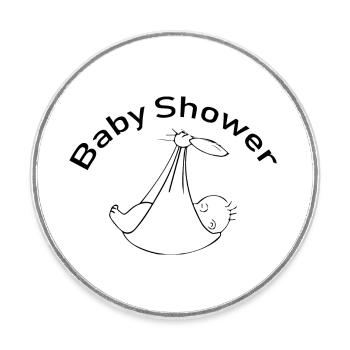 Grossesse Baby shower Babyshower Boy Girl - Magnet rond - blanc - Devant