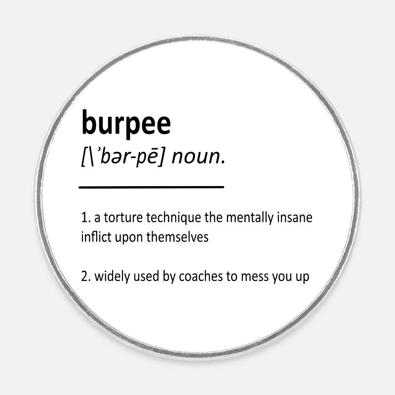 Définition de Burpee - Magnet rond - blanc