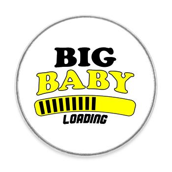 Chargement de gros bébé - Magnet rond - blanc - Devant