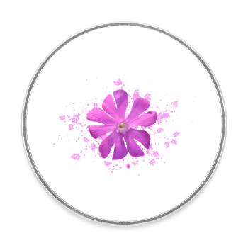pink flower pink flower - Round  fridge magnet - white - Front