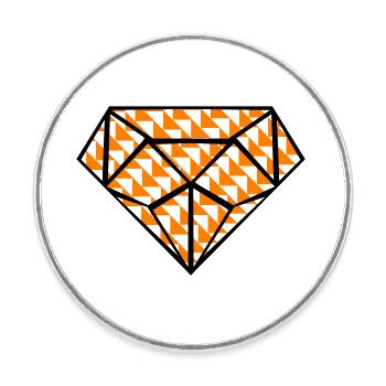 diamond design art 2 - Runder Kühlschrankmagnet - Weiß - Vorne