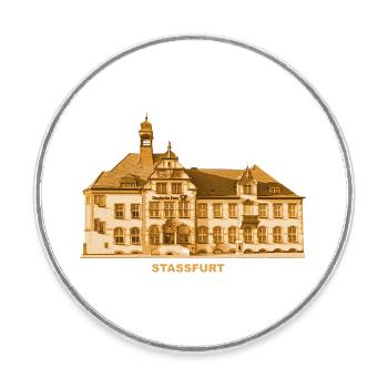 Staßfurt Post Salzlandkreis Saxe-Anhalt - Magnet rond - blanc - Devant