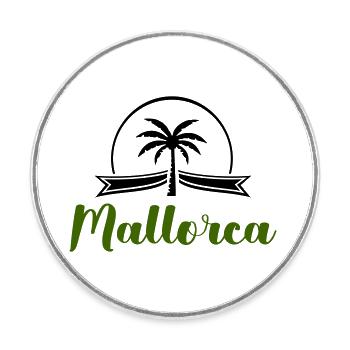 mallorca - Runder Kühlschrankmagnet - Weiß - Vorne