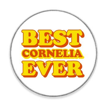 Cornelia Vorname lustiges Geschenk - Runder Kühlschrankmagnet - Weiß - Vorne