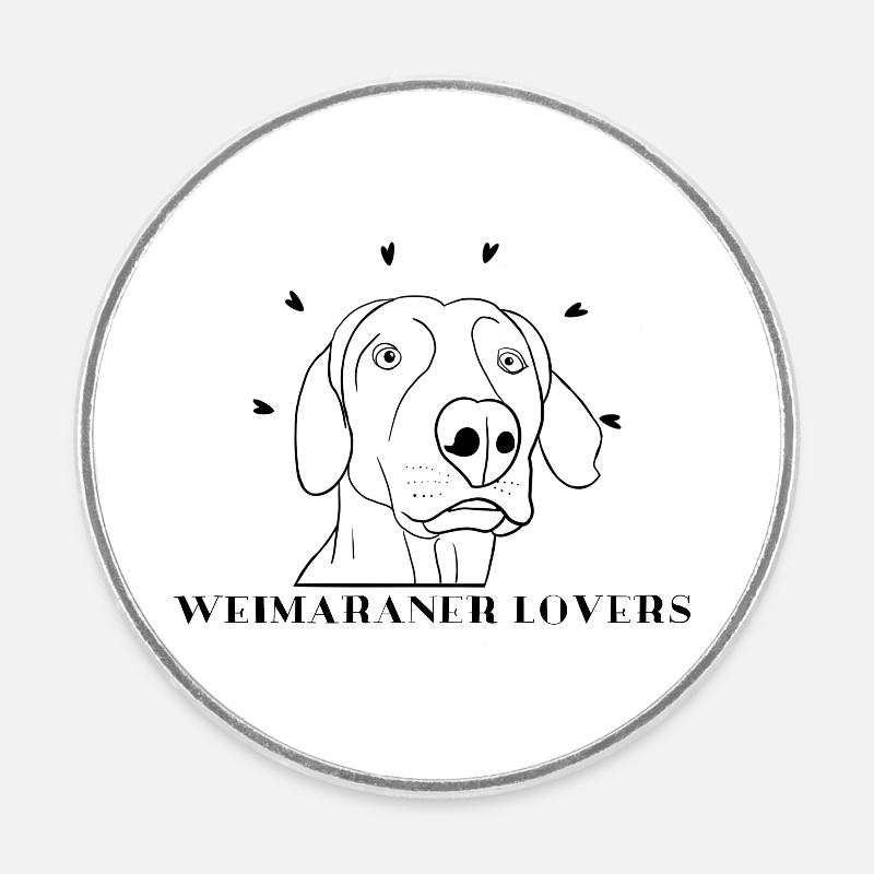 WEIMARANER LOVERS - Round  fridge magnet - white