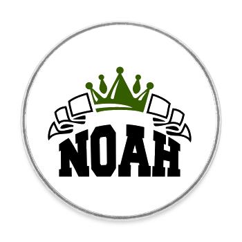 Noah - Round  fridge magnet - white - Front