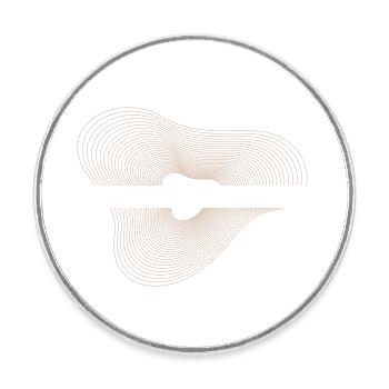 Abstraktes Design - Runder Kühlschrankmagnet - Weiß - Vorne