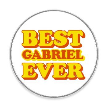 Funny gift with first name Gabriel - Round  fridge magnet - white - Front