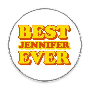 Funny gift with first name Jennifer - Round  fridge magnet - white - Front