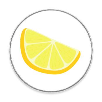 lemon slice - Round  fridge magnet - white - Front