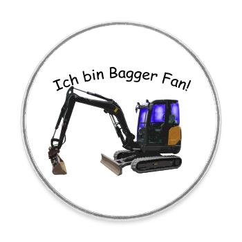 bagger - Runder Kühlschrankmagnet - Weiß - Vorne