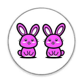 Easter Bunny Easter - Round  fridge magnet - white - Front