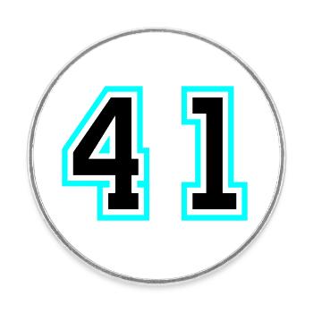 41 Zahl symbol - Runder Kühlschrankmagnet - Weiß - Vorne