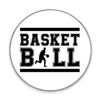 basketball - Round  fridge magnet - white - Front