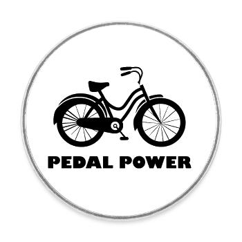 Puissance de la pédale - Magnet rond - blanc - Devant