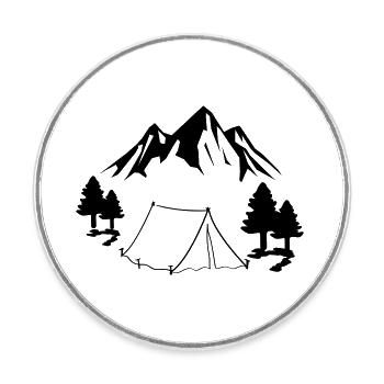 camping zelt - Runder Kühlschrankmagnet - Weiß - Vorne