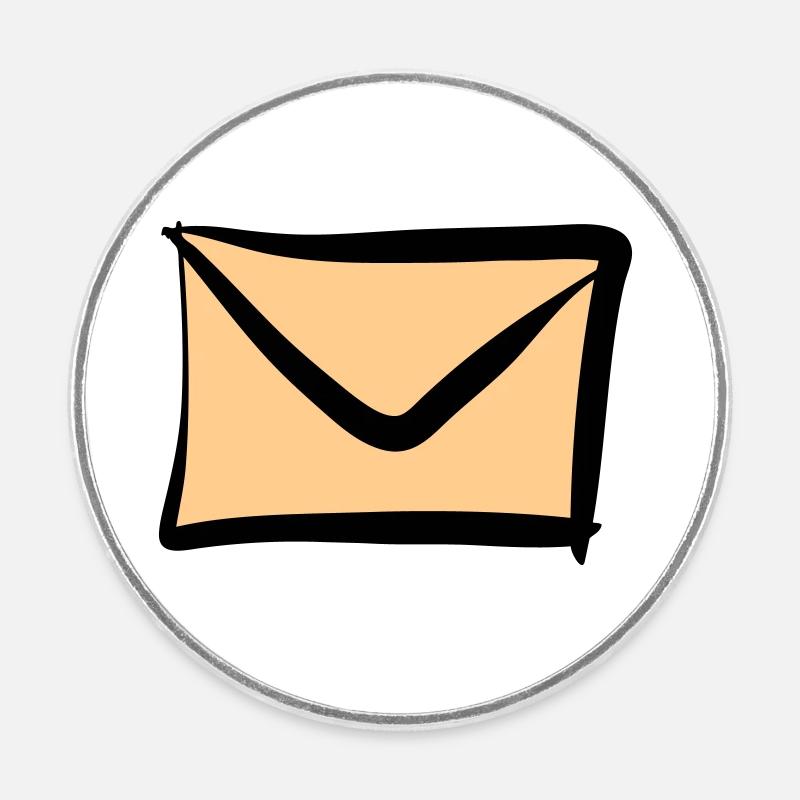 Icona Lettera/Busta. Posta / E-Mail. - Calamita tonda da frigo - bianco