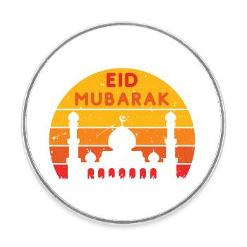 Ramadan Eid Mubarak Sunset Colors - Round  fridge magnet - white - Front