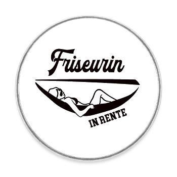 Friseurin in Rente Rentenbeginn Friseursalon - Runder Kühlschrankmagnet - Weiß - Vorne