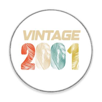Jahrgang 2001 Retro - Bestseller - Runder Kühlschrankmagnet - Weiß - Vorne