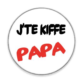 Ich liebe dich, Papa - Runder Kühlschrankmagnet - Weiß - Vorne
