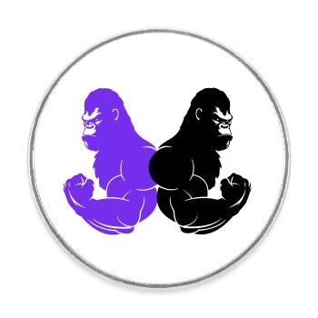 gorille - Magnet rond - blanc - Devant