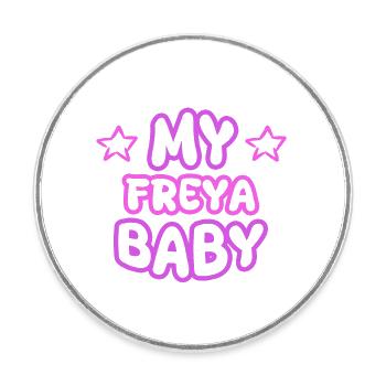 First name Freya - Round  fridge magnet - white - Front