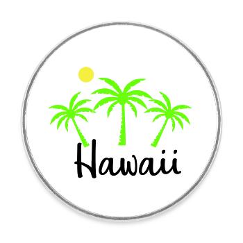Hawaï - Magnet rond - blanc - Devant