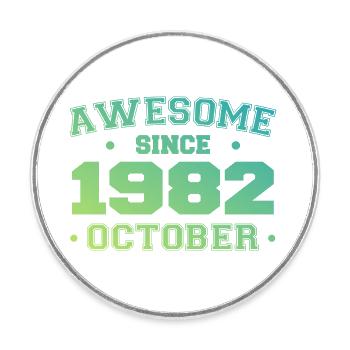 Oktober 1982 - Oktober 1982 Geburtstagsgeschenk - Runder Kühlschrankmagnet - Weiß - Vorne