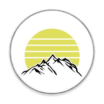 Montagnes Montagnes Montagnes 1 - Magnet rond - blanc - Devant
