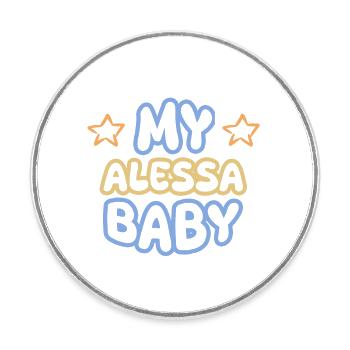 First name Alessa - Round  fridge magnet - white - Front