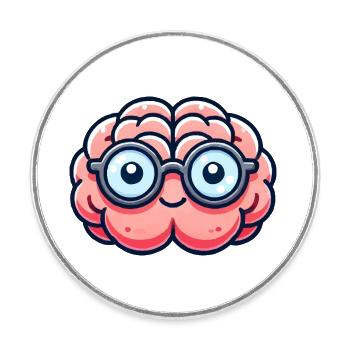 Nerd de la bande dessinée cérébrale - Magnet rond - blanc - Devant