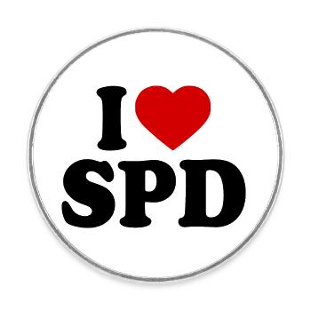 J’adore le spd - Magnet rond - blanc - Devant