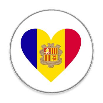 Andorra Heart - Round  fridge magnet - white - Front