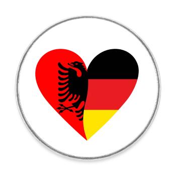 Albania Germany Heart - Runder Kühlschrankmagnet - Weiß - Vorne