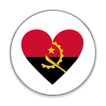 Angola Heart - Runder Kühlschrankmagnet - Weiß - Vorne