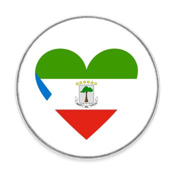 Equatorial Guinea Heart - Round  fridge magnet - white - Front