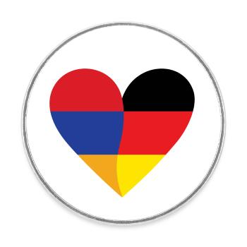 Armenia Germany Heart - Runder Kühlschrankmagnet - Weiß - Vorne