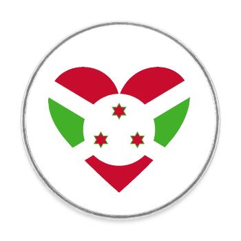 Burundi Heart - Round  fridge magnet - white - Front