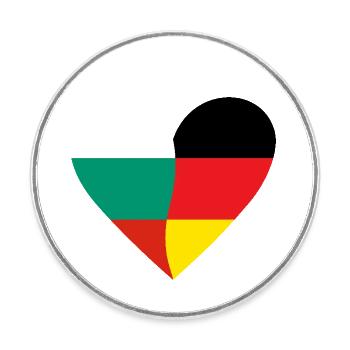 Bulgaria Germany Heart - Round  fridge magnet - white - Front