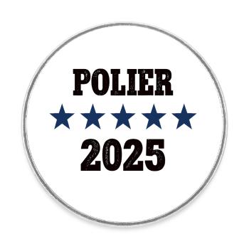 2025 Polier Beruf Bauleiter Job Bau Arbeit Kollege - Runder Kühlschrankmagnet - Weiß - Vorne