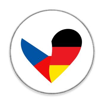 Czech Republic Germany Heart - Runder Kühlschrankmagnet - Weiß - Vorne