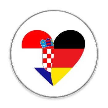 Croatia Germany Heart - Runder Kühlschrankmagnet - Weiß - Vorne