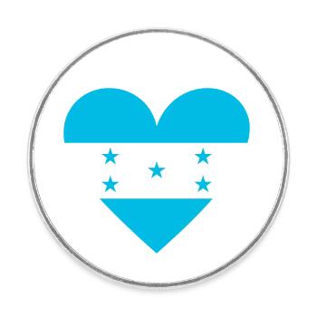 Honduras Heart - Round  fridge magnet - white - Front