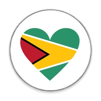 Cœur du Guyana - Magnet rond - blanc - Devant