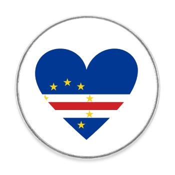 Cape Verde Heart - Runder Kühlschrankmagnet - Weiß - Vorne