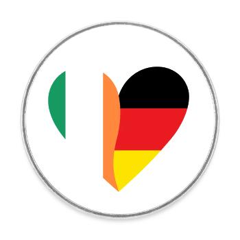 Irlande Allemagne Cœur - Magnet rond - blanc - Devant