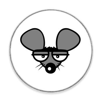 Maus Guckt Böse Wütend Frustriert Sauer Aggressiv - Runder Kühlschrankmagnet - Weiß - Vorne