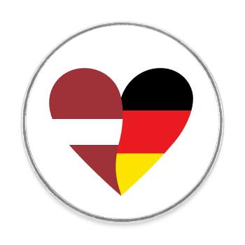 Latvia Germany Heart - Round  fridge magnet - white - Front