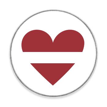 Latvia Heart - Round  fridge magnet - white - Front